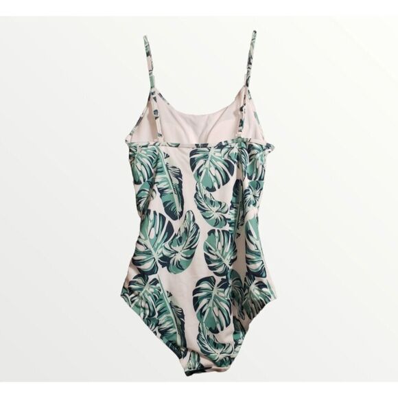 CRANE One piece Swimsuit with Tummy Control Palm Tree Leaf Print. NWOT - Picture 3 of 7